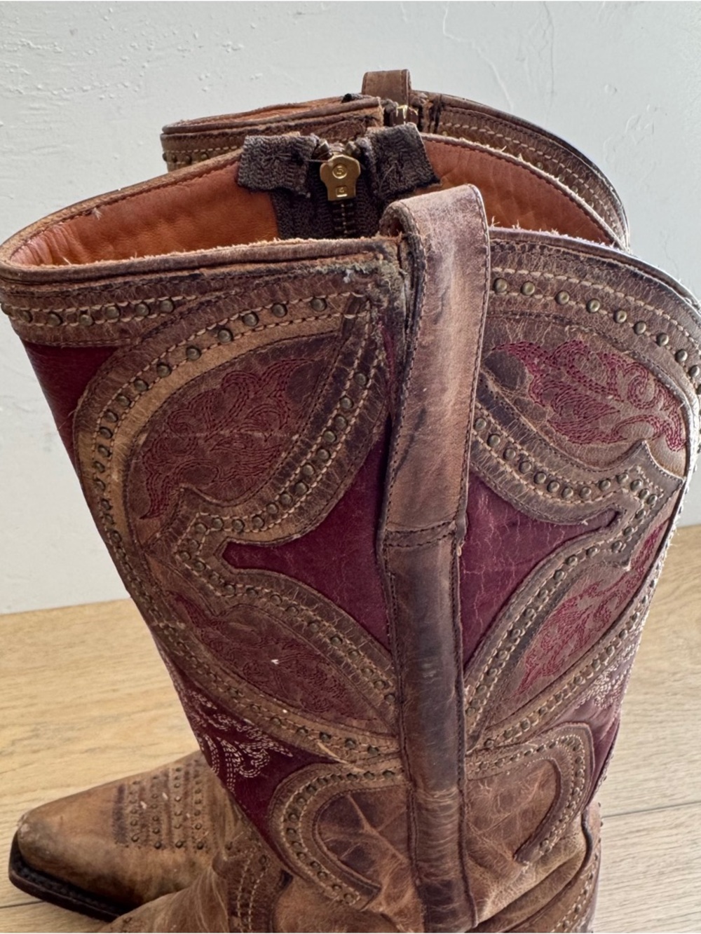 Lucchese Classics Women's Leila Western Boot, Nude, size 8. B US - Picture 11 of 15